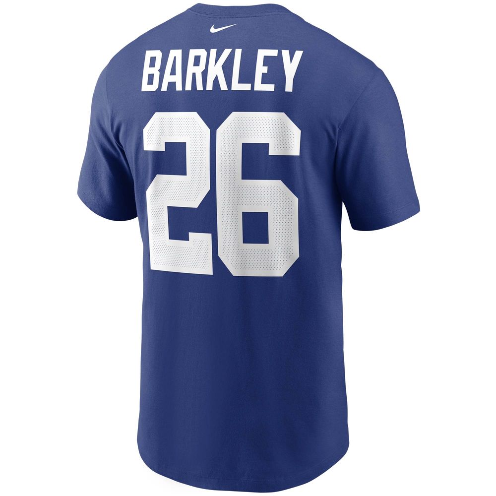 Youth New York Giants Saquon Barkley Blue Name & Number Jersey T-Shirt