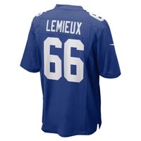 Men's Nike Shane Lemieux Royal New York Giants Game Jersey
