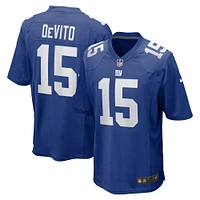 Maillot de match Nike Tommy DeVito Royal New York Giants pour homme