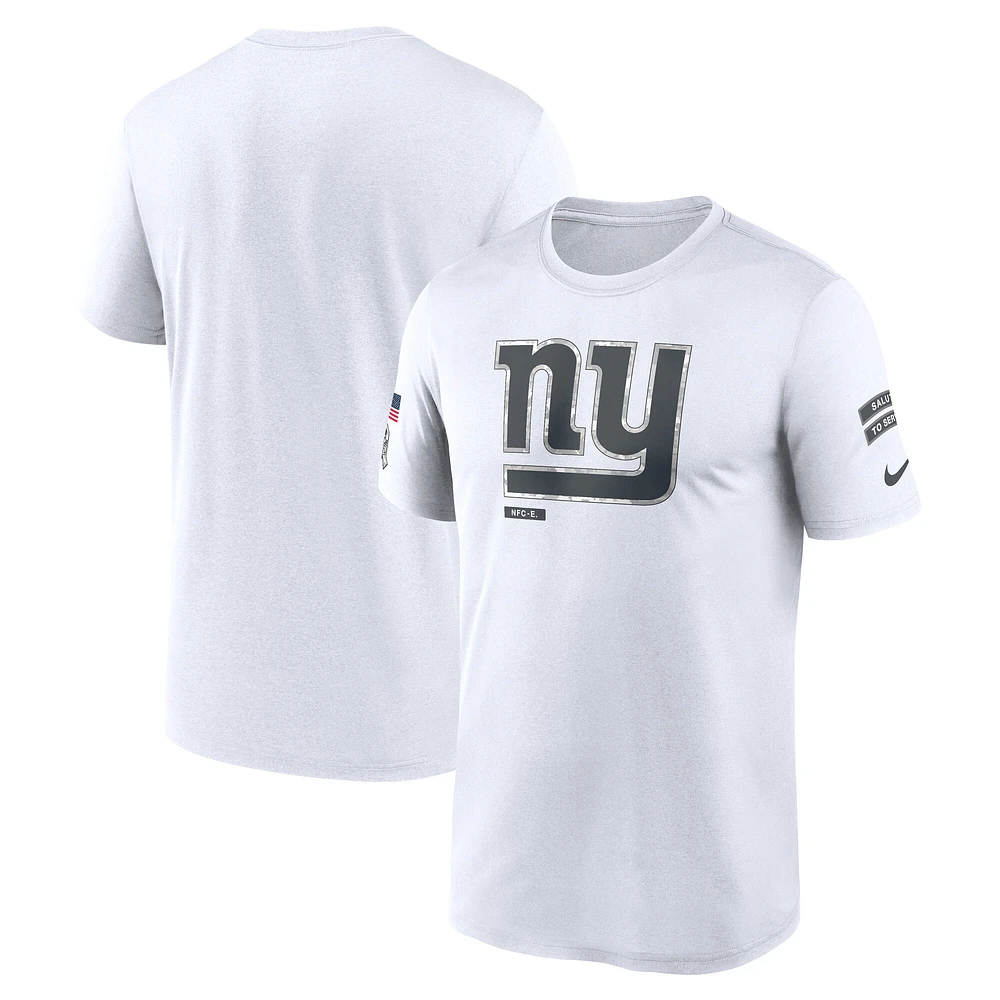 T-shirt Nike New York Giants 2024 Salute To Service Legend Performance pour homme blanc