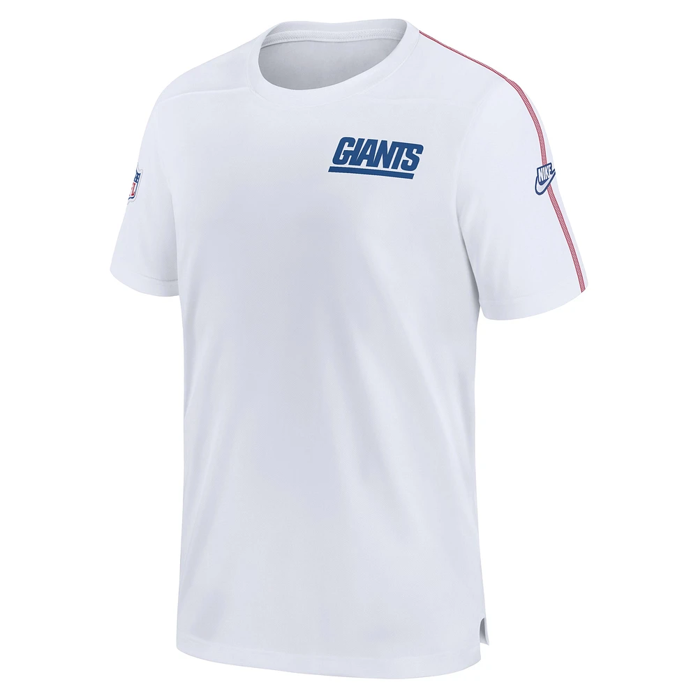 Haut de Performance Coach Nike pour hommes des Giants New York Sideline avec logo alternatif blanc