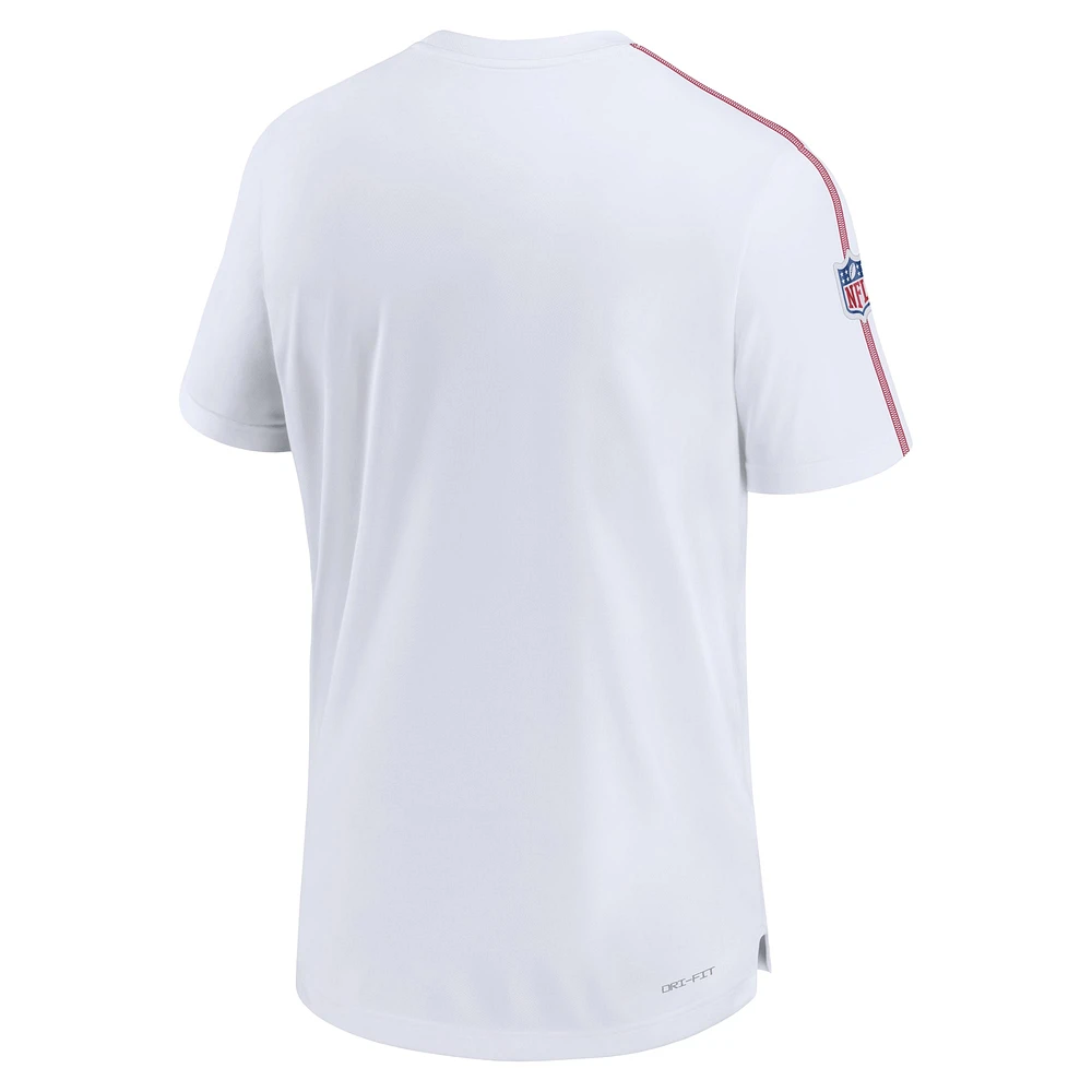 Haut de Performance Coach Nike pour hommes des Giants New York Sideline avec logo alternatif blanc