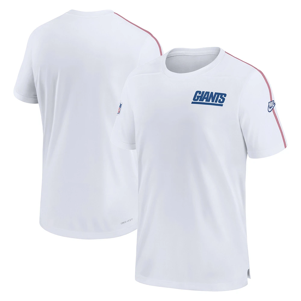 Haut de Performance Coach Nike pour hommes des Giants New York Sideline avec logo alternatif blanc