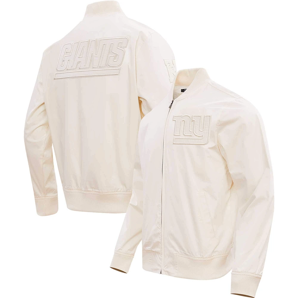 Men's Pro Standard Cream New York Giants Neutral Full-Zip Jacket