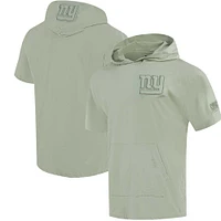 Men's Pro Standard Light Green New York Giants Neutrals Short Sleeve Pullover Hoodie