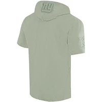 Men's Pro Standard Light Green New York Giants Neutrals Short Sleeve Pullover Hoodie