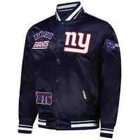 Veste à boutons-pression en satin sublimé Pro Standard bleu marine New York Giants pour homme