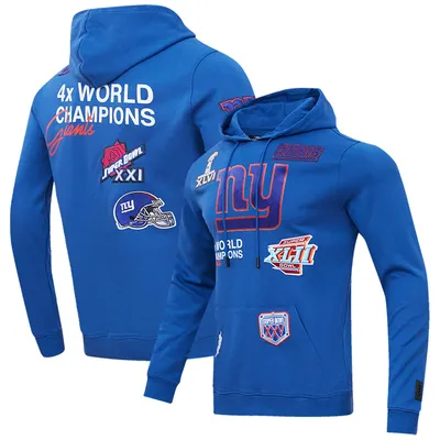 Youth Royal New York Giants Team Pullover Hoodie