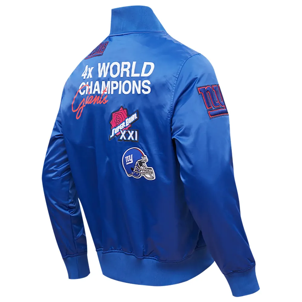 Pro Standard Men's Pro Standard Royal New York Giants Championship Satin  Full-Snap Varsity Jacket