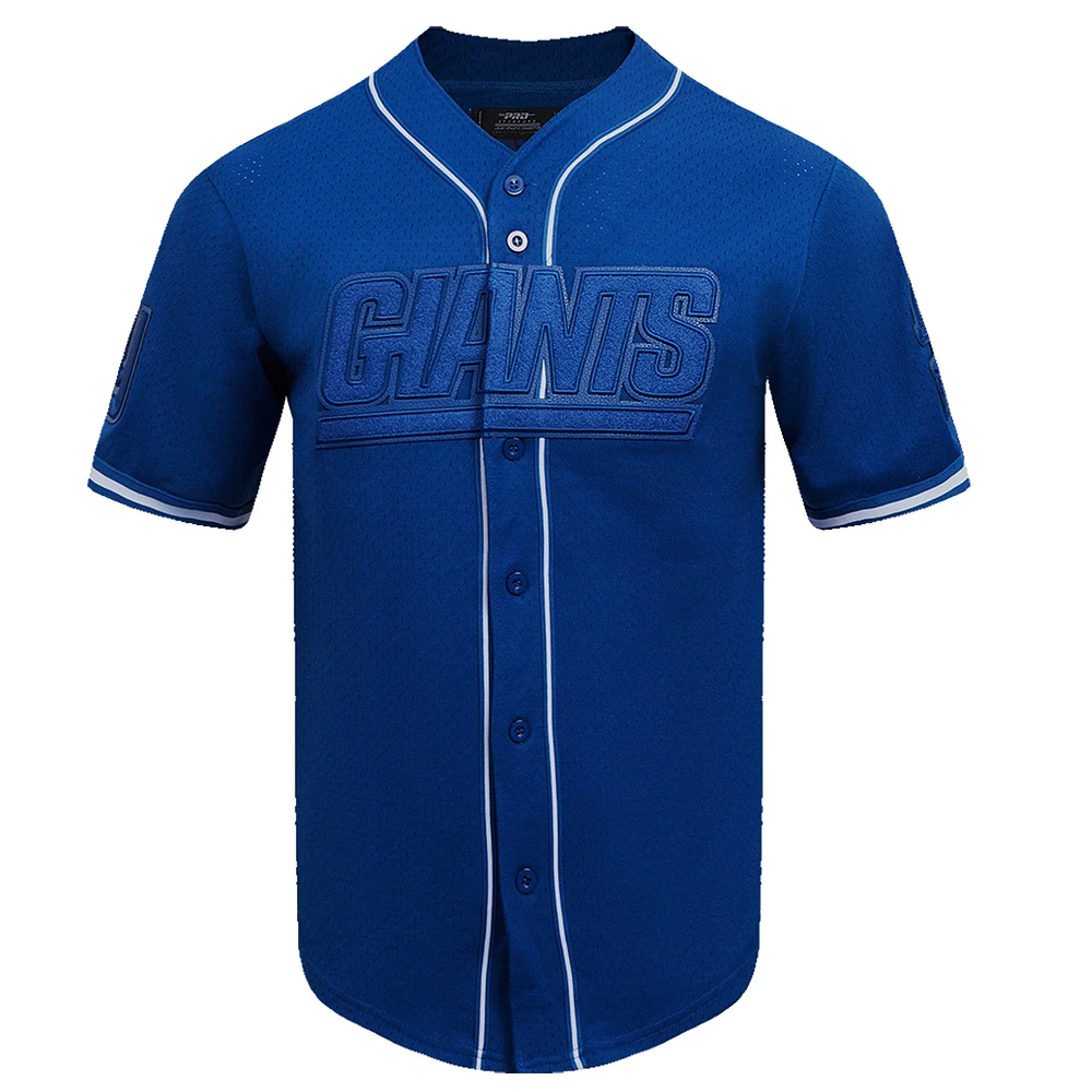 Chemise boutonnée en maille triple ton sur Pro Standard Royal New York Giants pour hommes