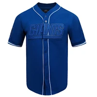 Men's Pro Standard Royal New York Giants Triple Tonal Mesh Button-Up Shirt