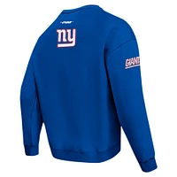 Men's Pro Standard Royal New York Giants Turn It Up Drop Shoulder Pullover Sweatshirt