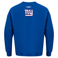 Men's Pro Standard Royal New York Giants Turn It Up Drop Shoulder Pullover Sweatshirt