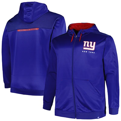 Sweat à capuche entièrement zippé Profile Royal New York Giants Big & Tall Defender pour hommes