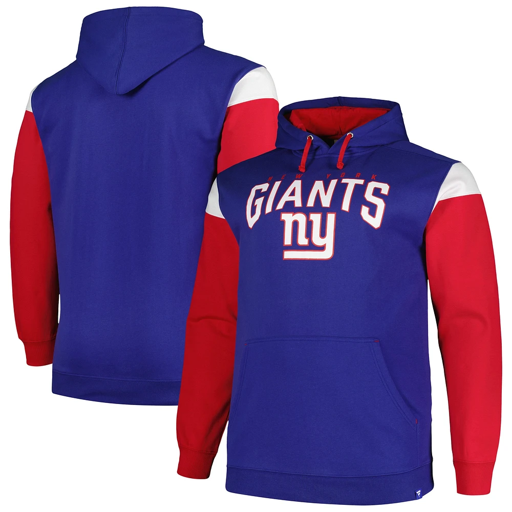 Profil pour hommes Royal New York Giants Big & Tall Trench Battle Pull à capuche