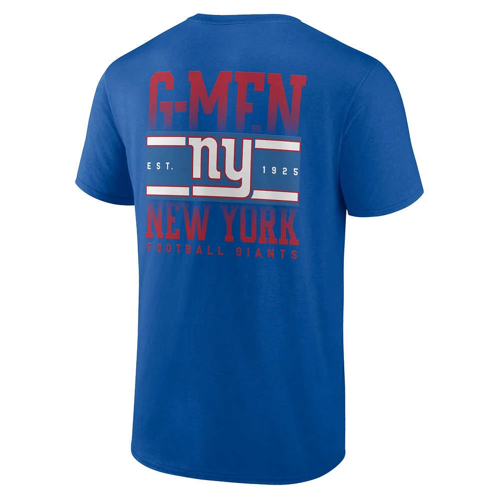 T-shirt à deux côtés pour homme Profile Royal New York Giants Big & Tall