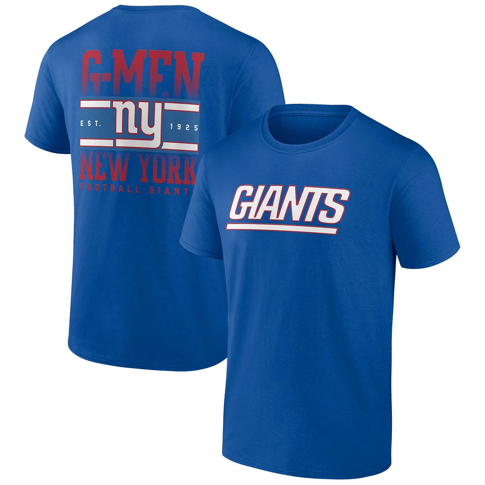 T-shirt à deux côtés pour homme Profile Royal New York Giants Big & Tall