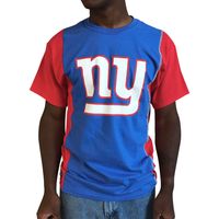 Men's Refried Apparel Royal/Red New York Giants Sustainable Upcycled Split T-Shirt