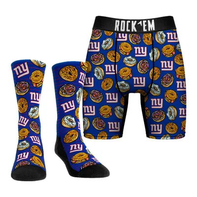 New York Giants Rock Em Socks Local Food Lox Bagel Underwear and Crew Combo Pack