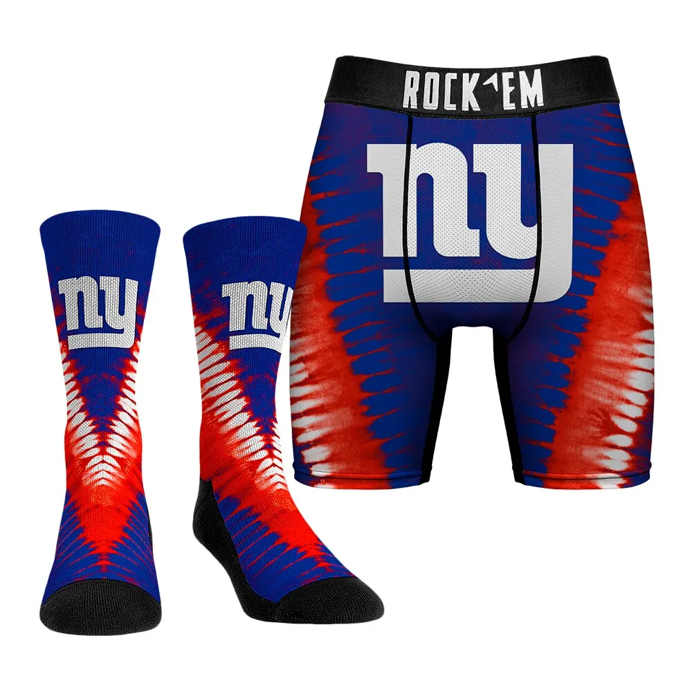 Lids New York Giants Rock Em Socks V Tie-Dye Underwear and Crew