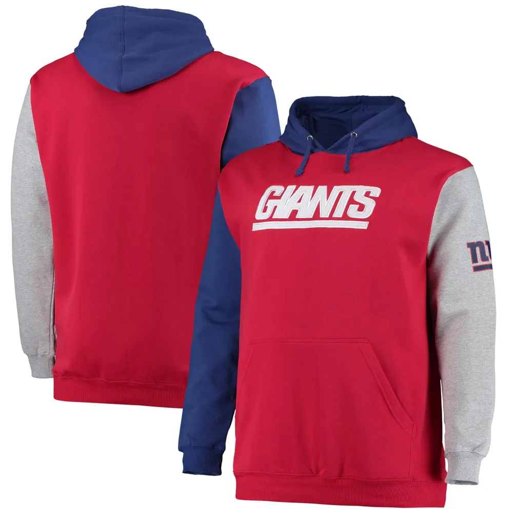 Men's Mitchell & Ness Royal New York Giants Washed Short Sleeve Pullover  Hoodie