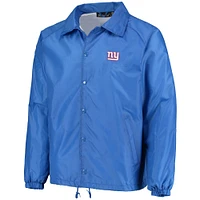 Royal New York Giants Coaches Coupe-vent raglan classique à boutons-pression pour homme