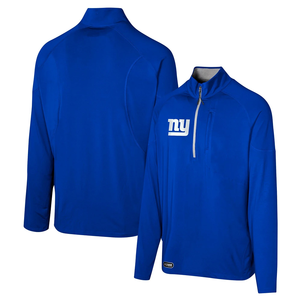 Men's Royal New York Giants Grind Iron Quarter-Zip Top