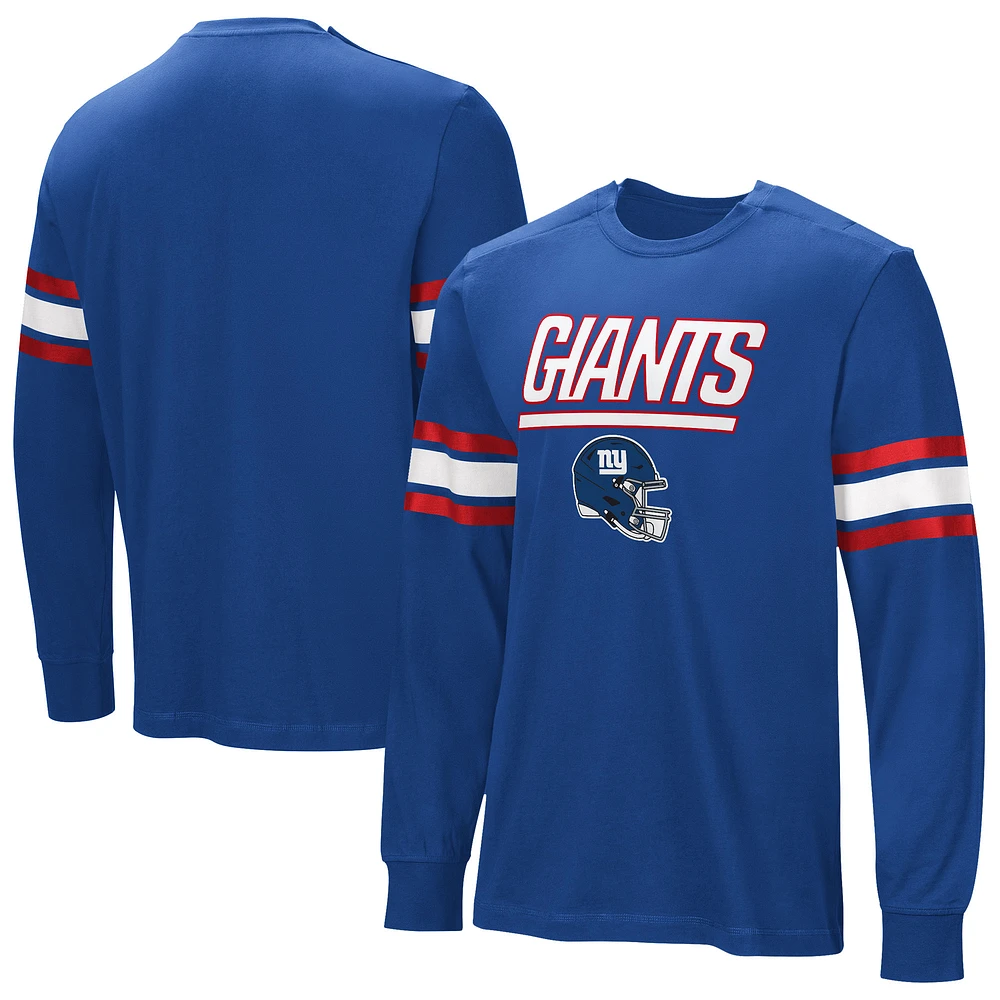 Men's  Royal New York Giants Hands Off Long Sleeve Adaptive T-Shirt