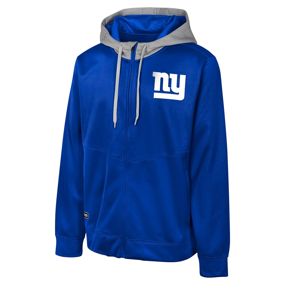 Men's Royal New York Giants Replay Fashion Graphic Full-Zip Hoodie Jacket