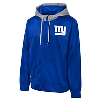 Men's Royal New York Giants Replay Fashion Graphic Full-Zip Hoodie Jacket