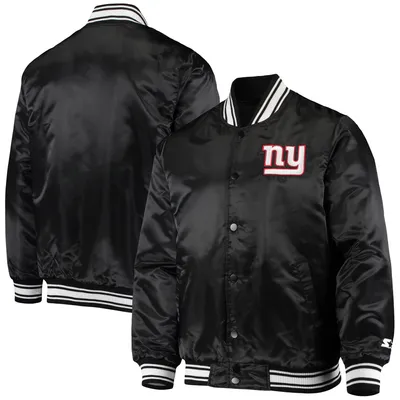 Starter Black New York Jets Locker Room Satin Varsity Full-Snap Jacket