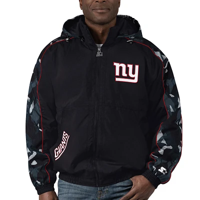 Sweat à capuche entièrement zippé Starter Black New York Giants Thursday Night Gridiron pour hommes