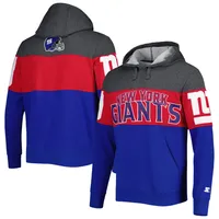 Men's New Era Red New York Giants Colorblock Current Pullover Hoodie