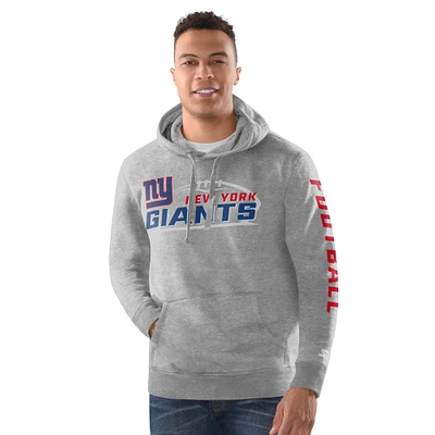 Men's Starter Heather Gray New York Giants Vintage Pullover Hoodie