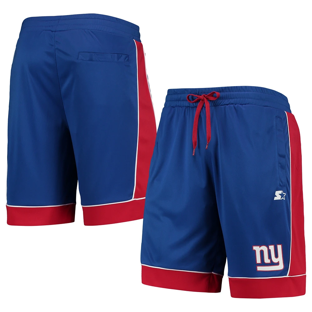 Men's Starter Royal/Red New York Giants Fan Favorite Fashion Shorts