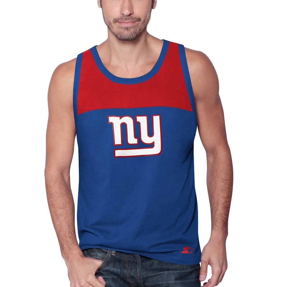 Mode Starter Royal/Rouge New York Giants Touchdown pour homme - Débardeur