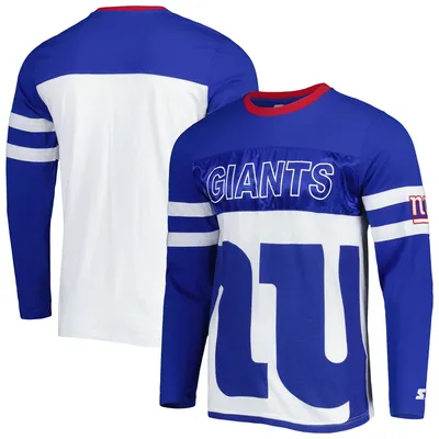 New York Giants Starter Halftime Long Sleeve T-Shirt - Royal/White