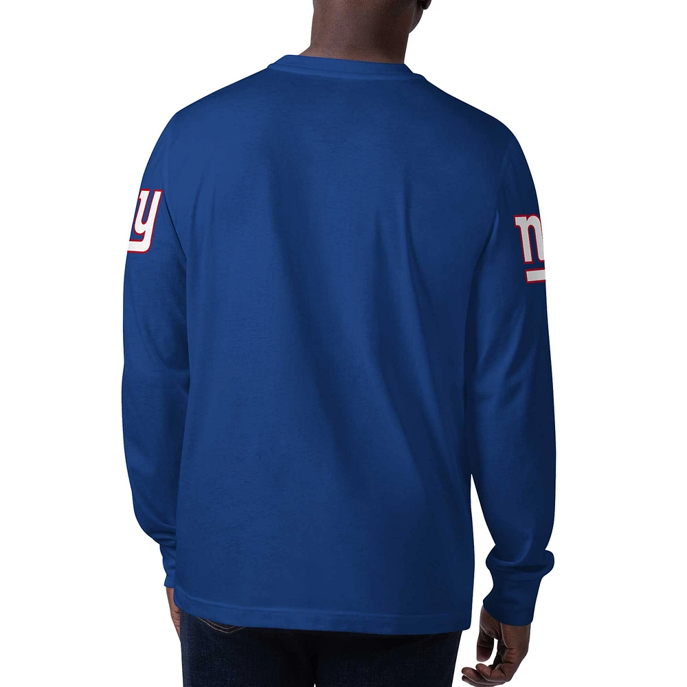 T-shirt à manches longues pour hommes Starter Royal New York Giants Clutch Hit