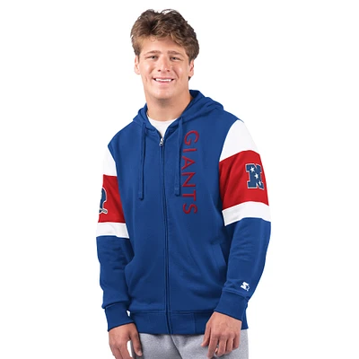 Sweat à capuche zippé avec logo vintage Extreme New York Giants pour homme Starter Royal