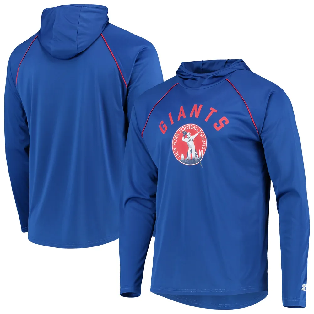 Men's Starter Royal New York Giants Draft Fleece Raglan Pullover