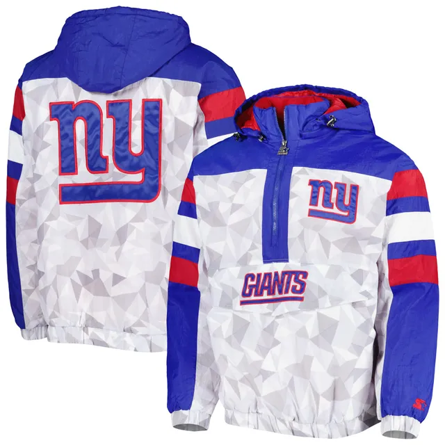 Men's Cutter & Buck Blue New York Giants Throwback Logo Vapor Water Repellent Stretch Full-Zip Rain Jacket Size: Small