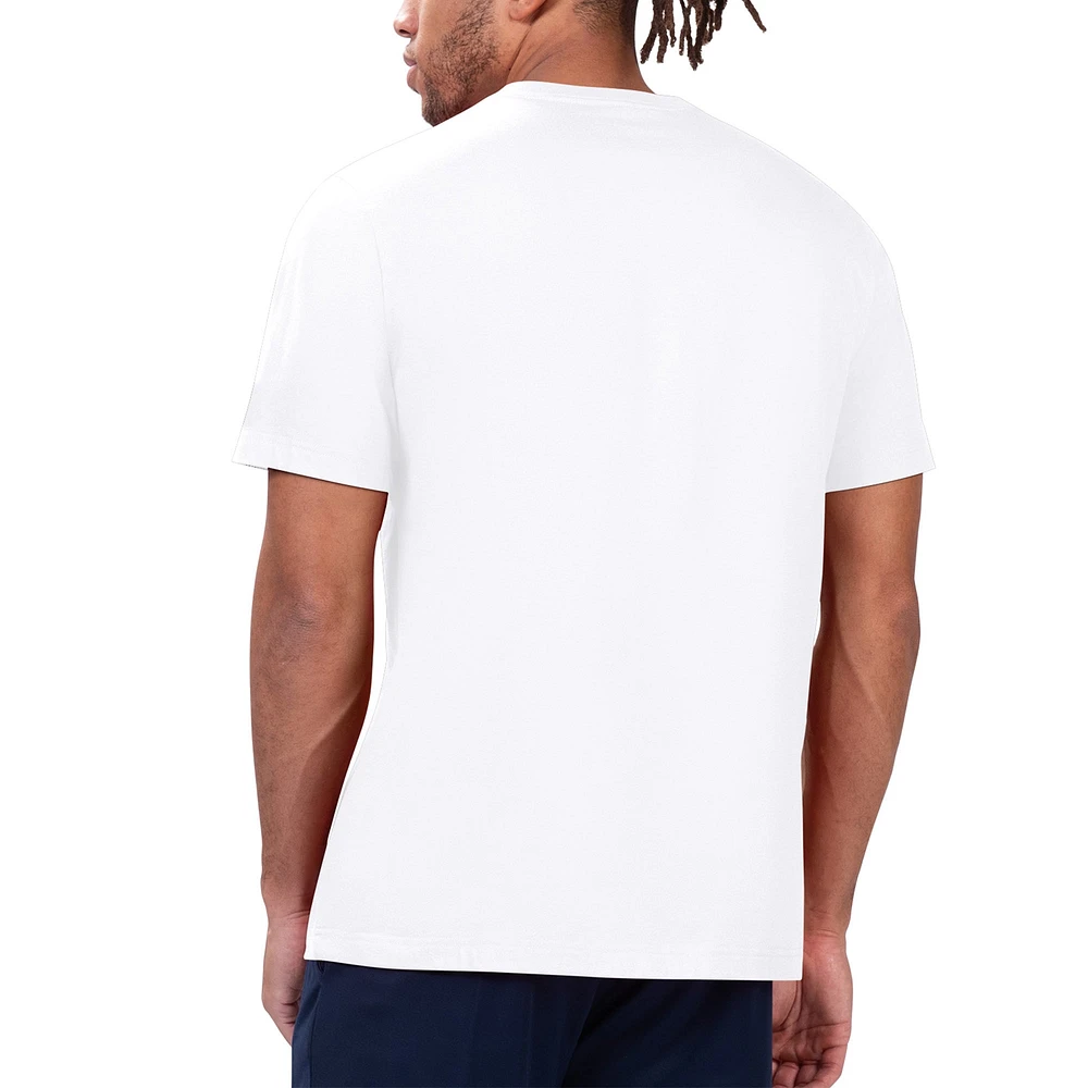 T-shirt blanc Starter pour hommes des Giants de New York, 100e saison Prime Time