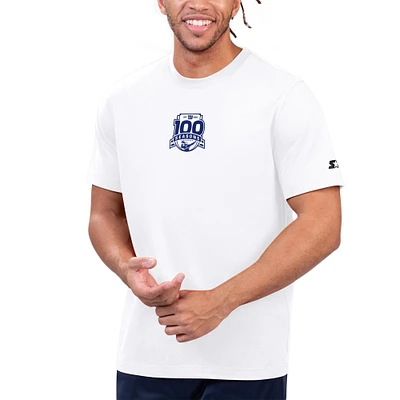 T-shirt blanc Starter pour hommes des Giants de New York, 100e saison Prime Time