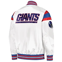 Men's Starter White New York Giants Satin Full-Snap Varsity Jacket