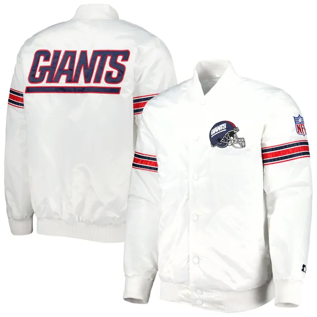 Men's Starter White New York Yankeess Power Forward Satin Full-Snap Varsity Jacket Size: 4XL