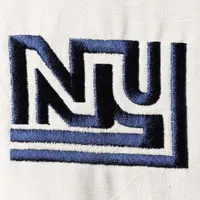 Men's Tommy Bahama Cream New York Giants Throwback Sport La Playa Luau Camp Button-Up Shirt