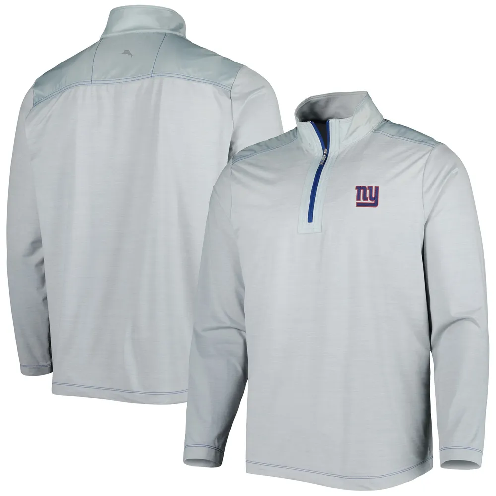 Men's Tommy Bahama Gray New York Giants On Deck IslandZone Half-Zip Jacket