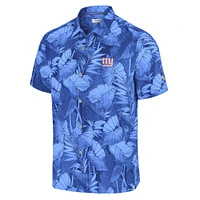 Men's Tommy Bahama Royal New York Giants Coast Nuevo Fronds Camp Button-Up Shirt