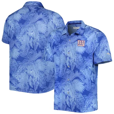 Tommy Bahama Royal New York Giants Coast Luminescent Fronds Camp IslandZone Chemise boutonnée pour homme