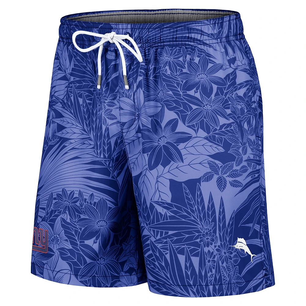 Men's Tommy Bahama Royal New York Giants Santiago Palms Board Shorts